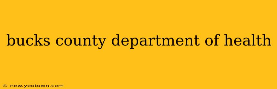 bucks county department of health