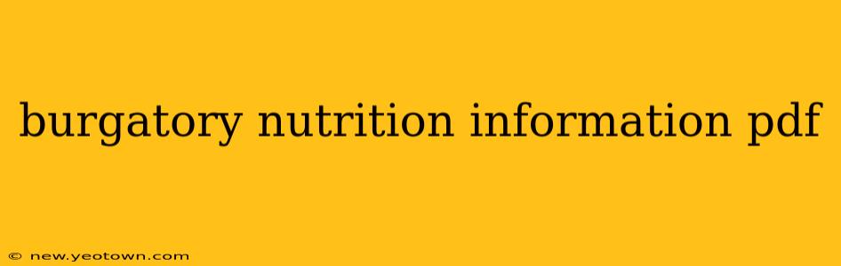burgatory nutrition information pdf