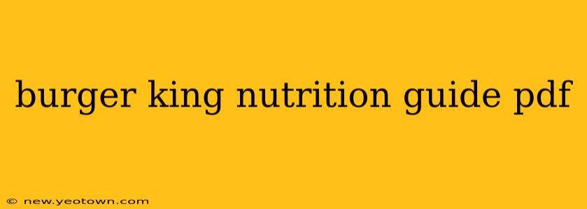 burger king nutrition guide pdf