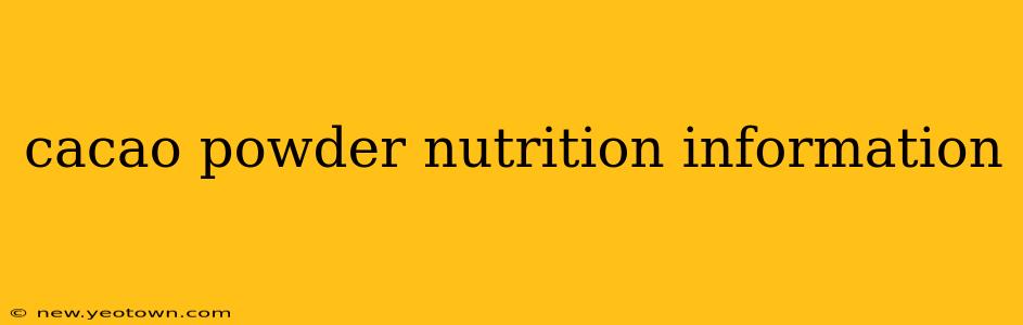 cacao powder nutrition information