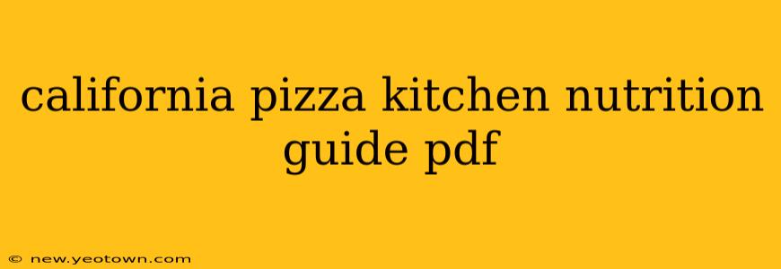 california pizza kitchen nutrition guide pdf