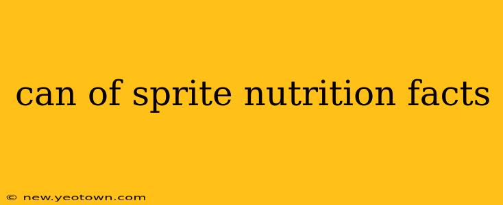 can of sprite nutrition facts