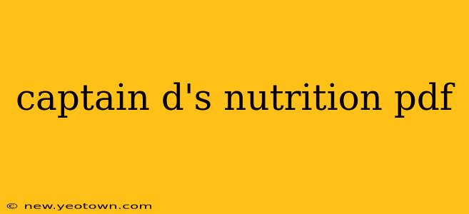 captain d's nutrition pdf
