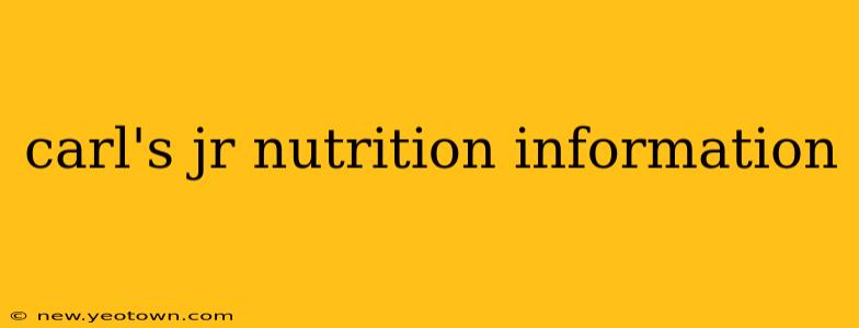 carl's jr nutrition information