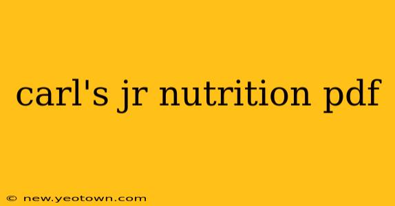 carl's jr nutrition pdf