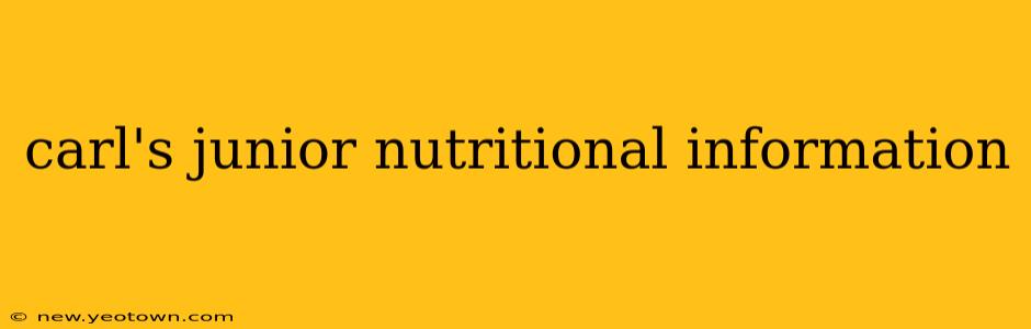 carl's junior nutritional information