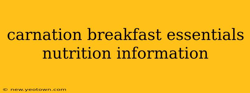 carnation breakfast essentials nutrition information