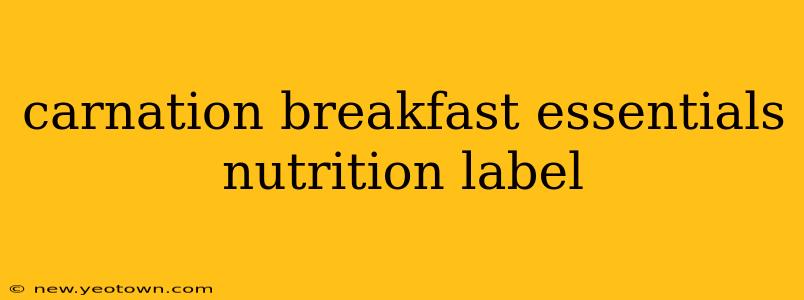 carnation breakfast essentials nutrition label