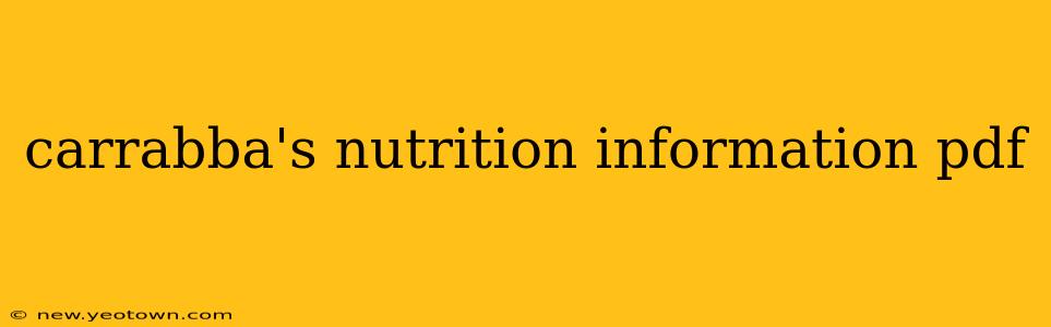 carrabba's nutrition information pdf