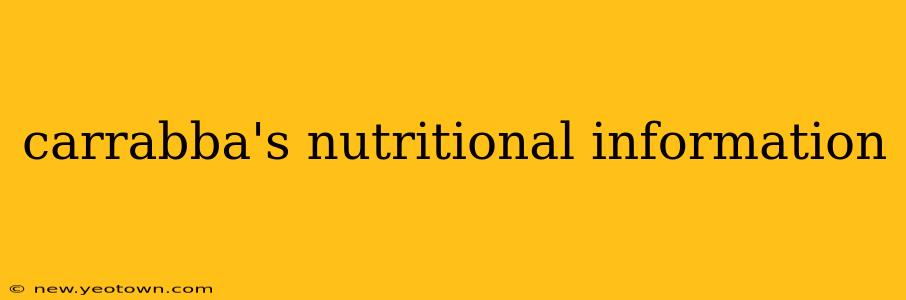 carrabba's nutritional information
