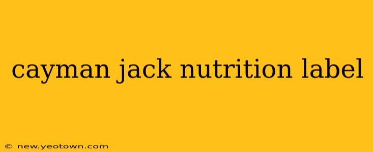 cayman jack nutrition label