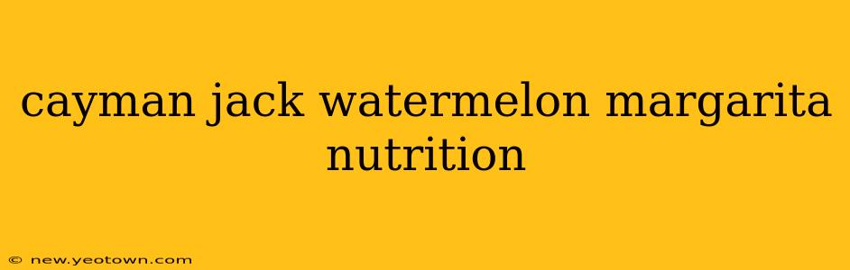 cayman jack watermelon margarita nutrition