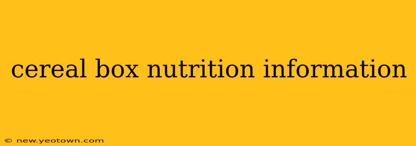 cereal box nutrition information