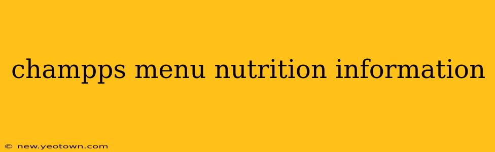 champps menu nutrition information