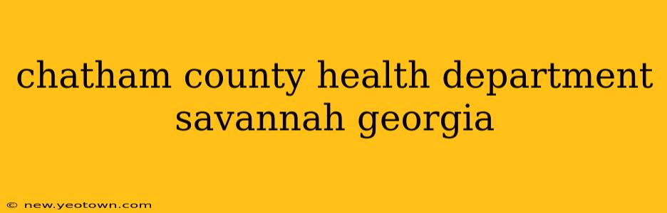 chatham county health department savannah georgia