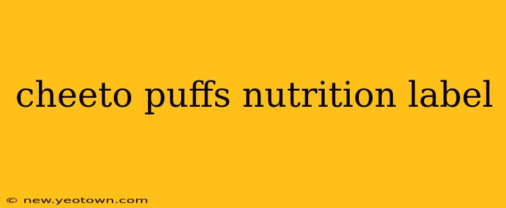 cheeto puffs nutrition label