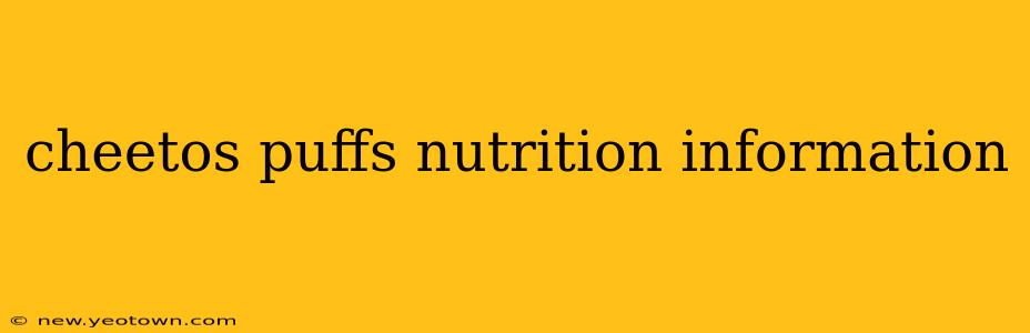 cheetos puffs nutrition information
