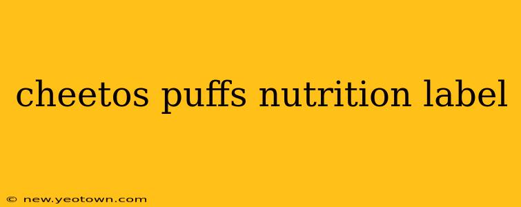 cheetos puffs nutrition label