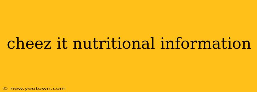 cheez it nutritional information