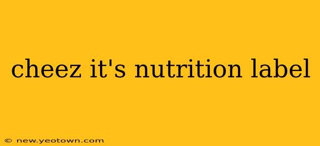 cheez it's nutrition label