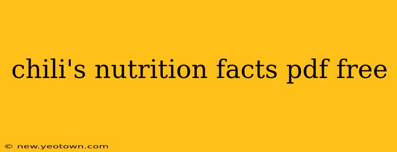 chili's nutrition facts pdf free