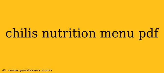 chilis nutrition menu pdf