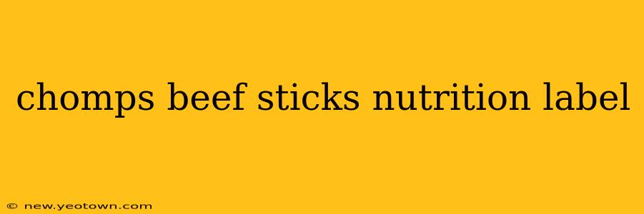chomps beef sticks nutrition label