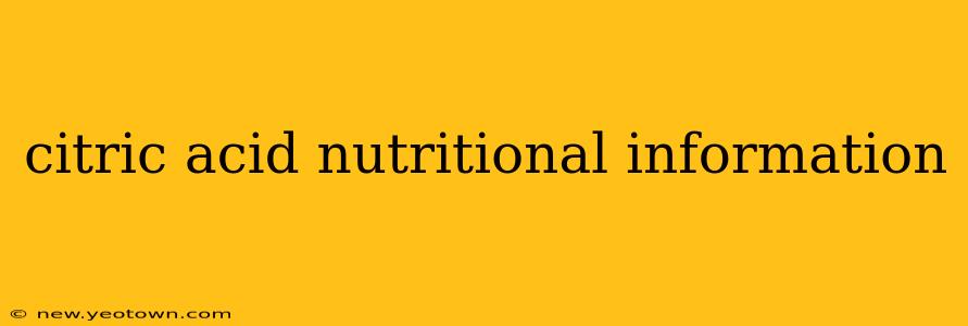 citric acid nutritional information