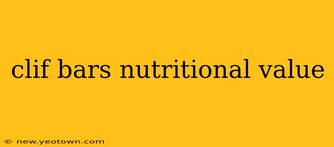 clif bars nutritional value