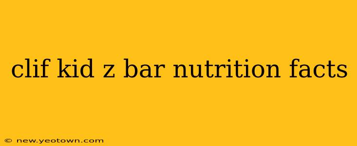 clif kid z bar nutrition facts