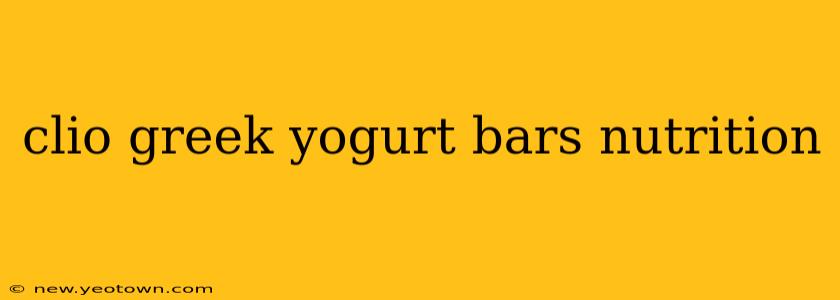 clio greek yogurt bars nutrition