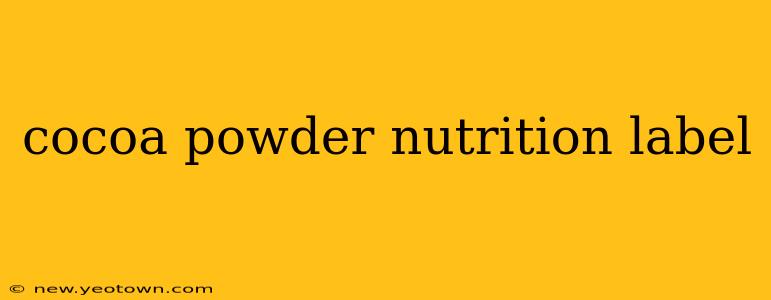 cocoa powder nutrition label