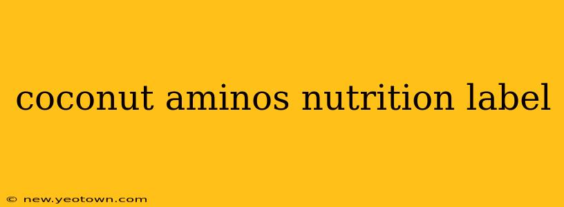 coconut aminos nutrition label