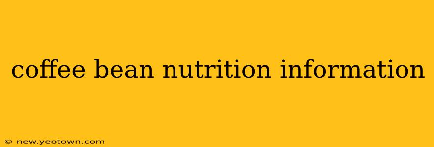 coffee bean nutrition information