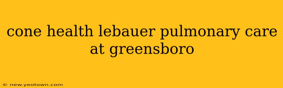 cone health lebauer pulmonary care at greensboro