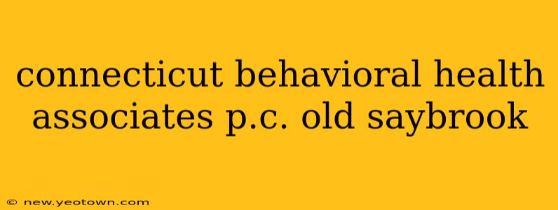 connecticut behavioral health associates p.c. old saybrook