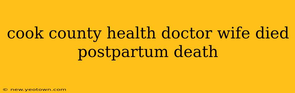 cook county health doctor wife died postpartum death
