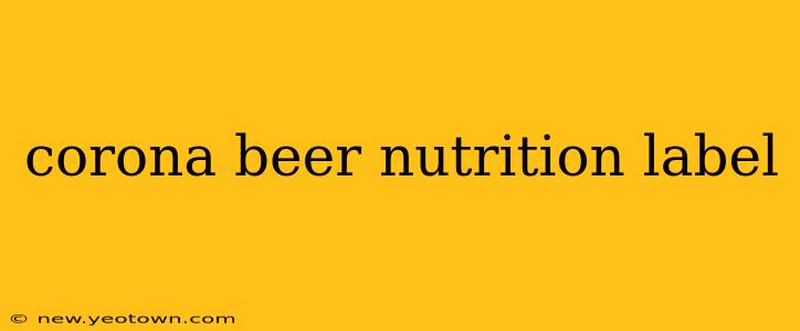 corona beer nutrition label