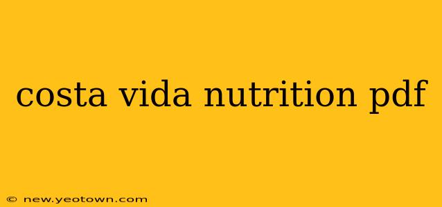 costa vida nutrition pdf