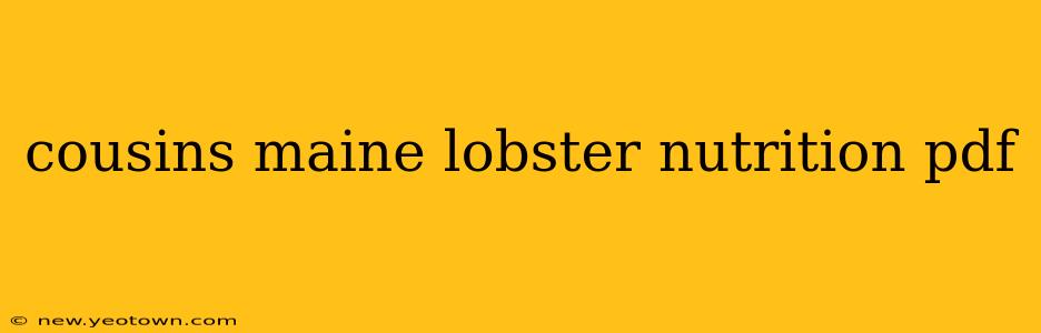 cousins maine lobster nutrition pdf