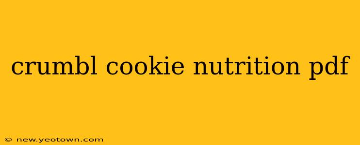 crumbl cookie nutrition pdf