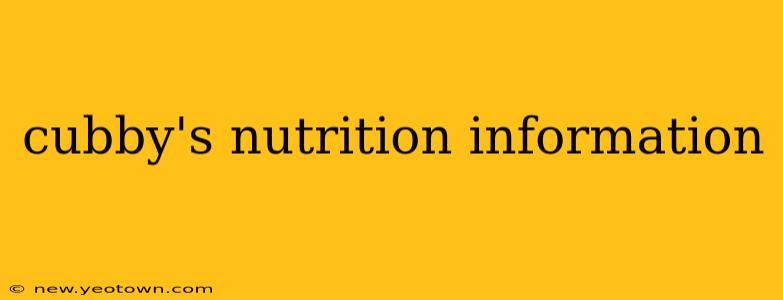 cubby's nutrition information