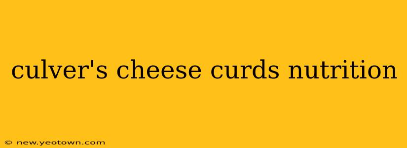 culver's cheese curds nutrition