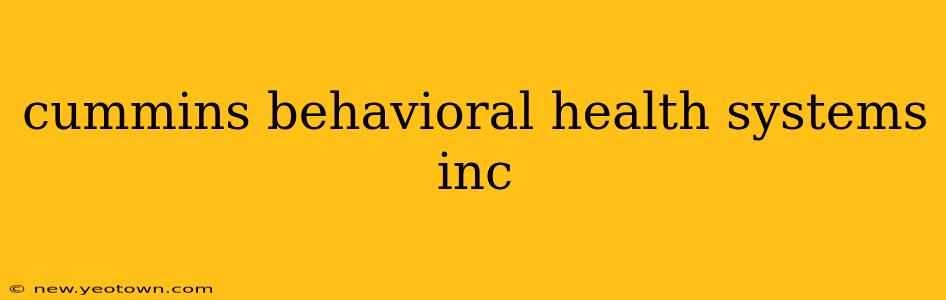 cummins behavioral health systems inc