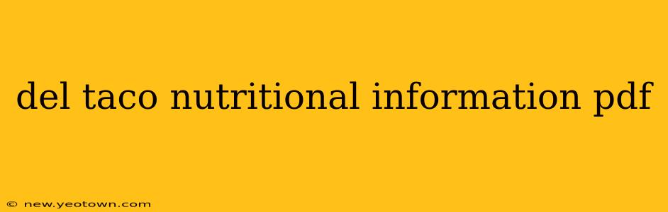 del taco nutritional information pdf