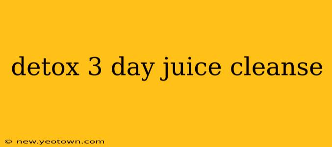 detox 3 day juice cleanse