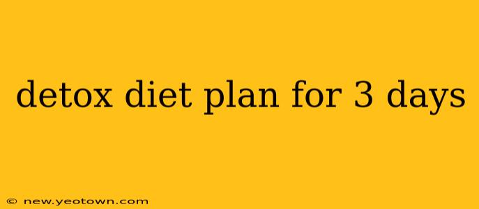 detox diet plan for 3 days