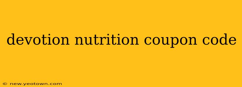 devotion nutrition coupon code