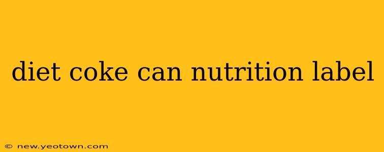 diet coke can nutrition label
