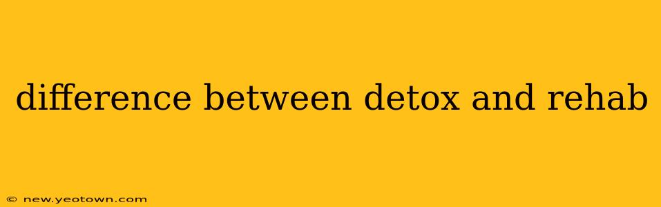 difference between detox and rehab